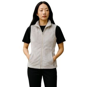 The North Face Medium Cream Off White Zippered Vest